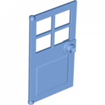 deur 1x4x6 met 4 ruiten en nop handvat medium blue